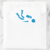 スキューバダイバー 楕円形シール (バッグ)