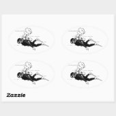 スキューバダイバー 楕円形シール (シート)