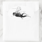 スキューバダイバー 楕円形シール (バッグ)