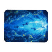 スキューバダイバー、水中シーン マグネット (横)