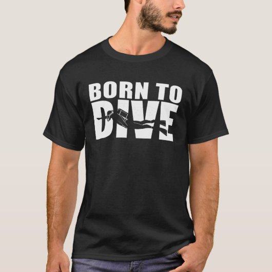 スキューバダイバ生まれーが飛び込む Tシャツ (正面)