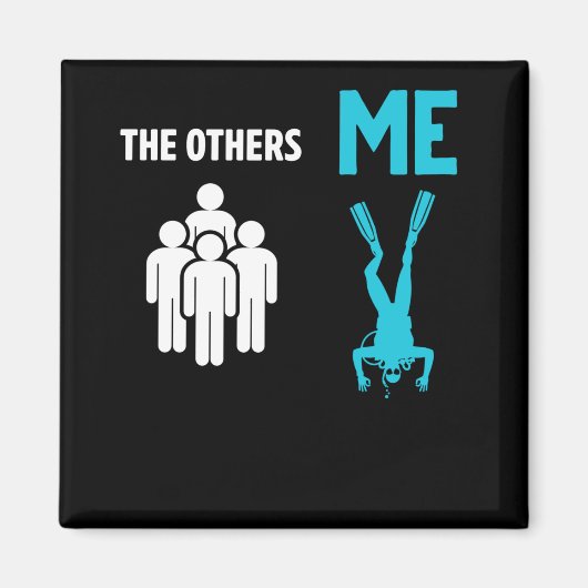 スキューバダイビングおもしろいダイバー マグネット (正面)