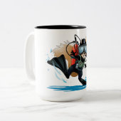 スキューバダイビングのリス2の調子のマグ ツートーンマグカップ (正面左)