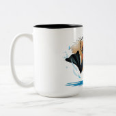 スキューバダイビングのリス2の調子のマグ ツートーンマグカップ (左)