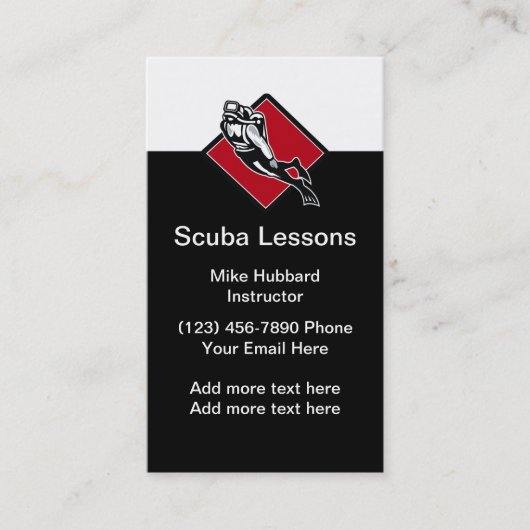 スキューバダイビングのレッスン 名刺 (正面)