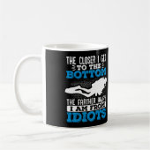 スキューバダイビングの一番下のダイバーに近づく コーヒーマグカップ (左)