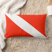 スキューバダイビングの旗 ランバークッション (ブランケット)