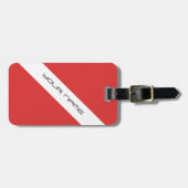 スキューバダイビングの記号の旗のダイバーの紋章の赤い白 ラゲッジタグ (正面横)