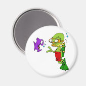 スキューバダイビングエイリアン マグネット (正面/裏面)