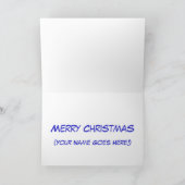 スキューバダイビングサンタ及びタツノオトシゴのクリスマスカード シーズンカード (内部)