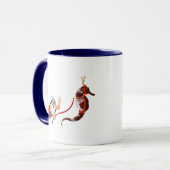 スキューバダイビングサンタ及びタツノオトシゴのマグ マグカップ (正面左)