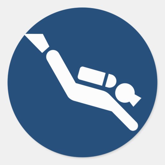 スキューバダイビングシンボルステッカー ラウンドシール (正面)