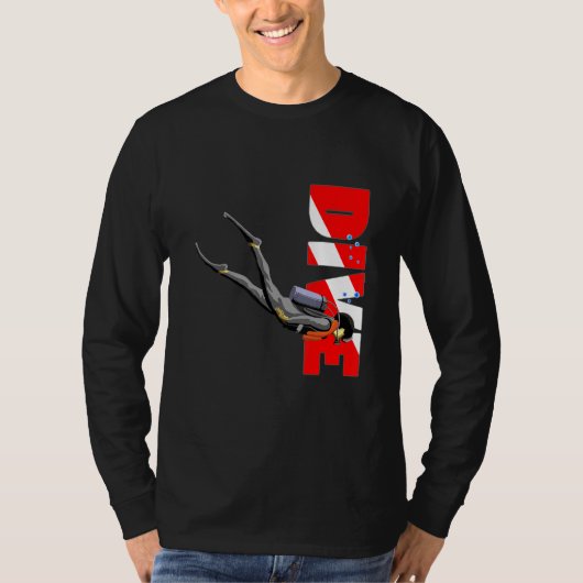 スキューバダイビングダイバーダウン国旗1 Tシャツ (正面)