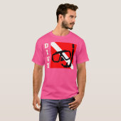 スキューバダイビングダイバーダウン国旗 Tシャツ (正面フル)