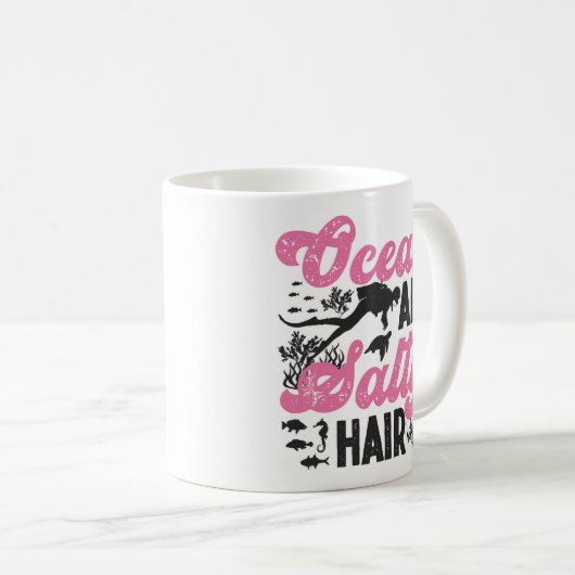 スキューバダイビングダイバー海エアサルティヘア コーヒーマグカップ (正面右)