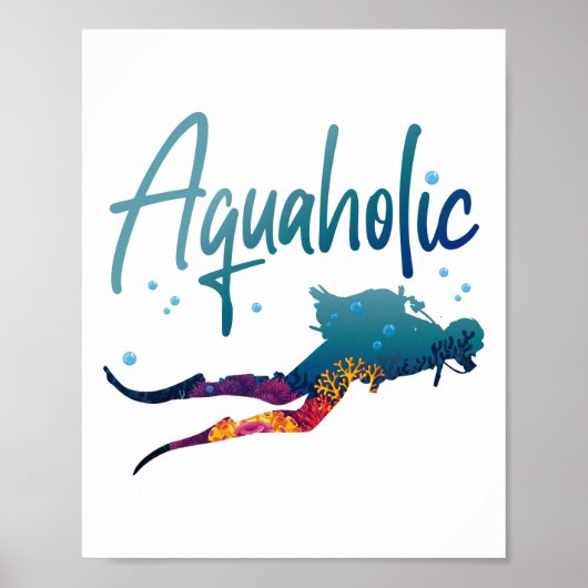 スキューバダイビングダイバー私は女の子のようにダイビング知っている ポスター (正面)