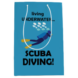 スキューバダイビングダイビングダイビング ミディアムペーパーバッグ