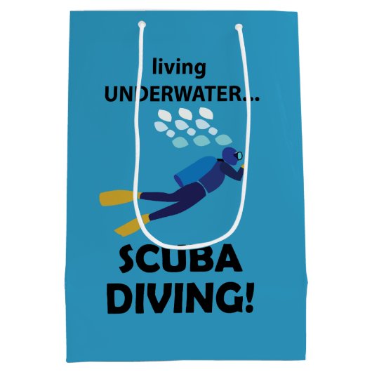 スキューバダイビングダイビングダイビング ミディアムペーパーバッグ (裏面)