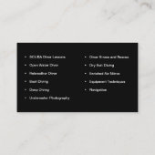 スキューバダイビングテーマ 名刺 (裏面)