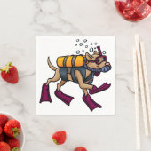 スキューバダイビングドッグ紙ナプキンス スタンダードカクテルナプキン (インサイチュ)