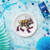 スキューバダイビングドッグ紙プレート ペーパープレート (パーティー)