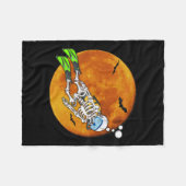 スキューバダイビングハロウィンスキューバダイバー フリースブランケット (正面(横))