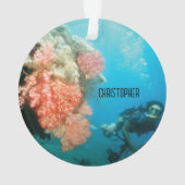 スキューバダイビングパーソナライズされた オーナメント (裏面)