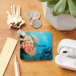 スキューバダイビングパーソナライズされた キーホルダー