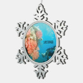 スキューバダイビングパーソナライズされた スノーフレークピューターオーナメント (右)