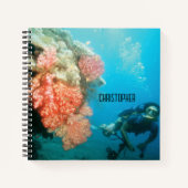 スキューバダイビングパーソナライズされた ノートブック (正面)