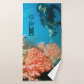 スキューバダイビングパーソナライズされた バスタオル (バスタオル)