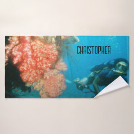スキューバダイビングパーソナライズされた バスタオル