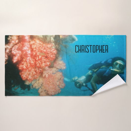 スキューバダイビングパーソナライズされた バスタオル (バスタオル)