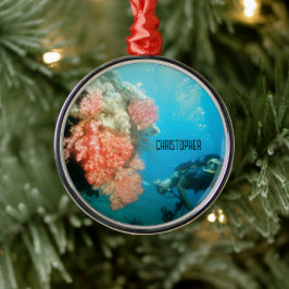 スキューバダイビングパーソナライズされた メタルオーナメント