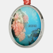 スキューバダイビングパーソナライズされた メタルオーナメント (左)