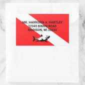 スキューバダイビングフラッグ差出人住所ラベル 長方形シール (バッグ)