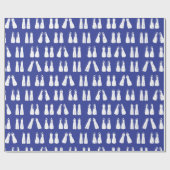 スキューバダイビングブルーとホワイトパターン ラッピングペーパー (フラット)