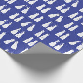 スキューバダイビングブルーとホワイトパターン ラッピングペーパー (角)