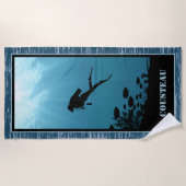 スキューバダイビングブルーシー ビーチタオル (正面)