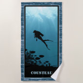 スキューバダイビングブルーシー ビーチタオル (正面)