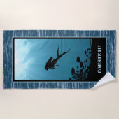 スキューバダイビングブルーシー ビーチタオル (正面)