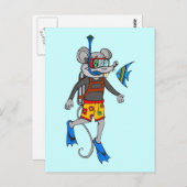 スキューバダイビングマウス ポストカード (正面/裏面)