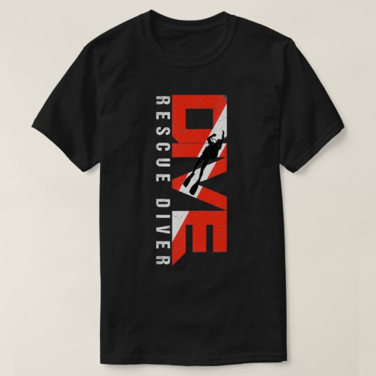 スキューバダイビングレスキューダイバー Tシャツ (デザイン正面)