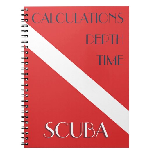 スキューバダイビングログブック、ダイバーズ深度計算 ノートブック (正面)