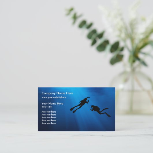 スキューバダイビング名刺テンプレート 名刺 (スタンド正面)