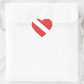 スキューバダイビング国旗 – ダイバーエンブレムレッドホワイト ハートシール (バッグ)