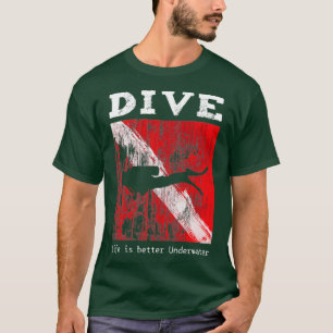 スキューバダイビング旗人生は水中でより良い1 Tシャツ