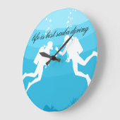 スキューバダイビング水中テーマ ラージ壁時計 (傾斜)