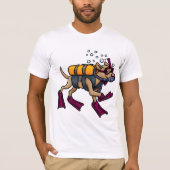 スキューバダイビング犬メンズTシャツ Tシャツ (正面)