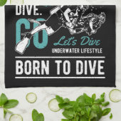 スキューバダイビング生まれへダイビング |スポーツ キッチンタオル (折り畳み)